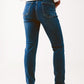 High waisted skinny jeans in mid wash Szua Store