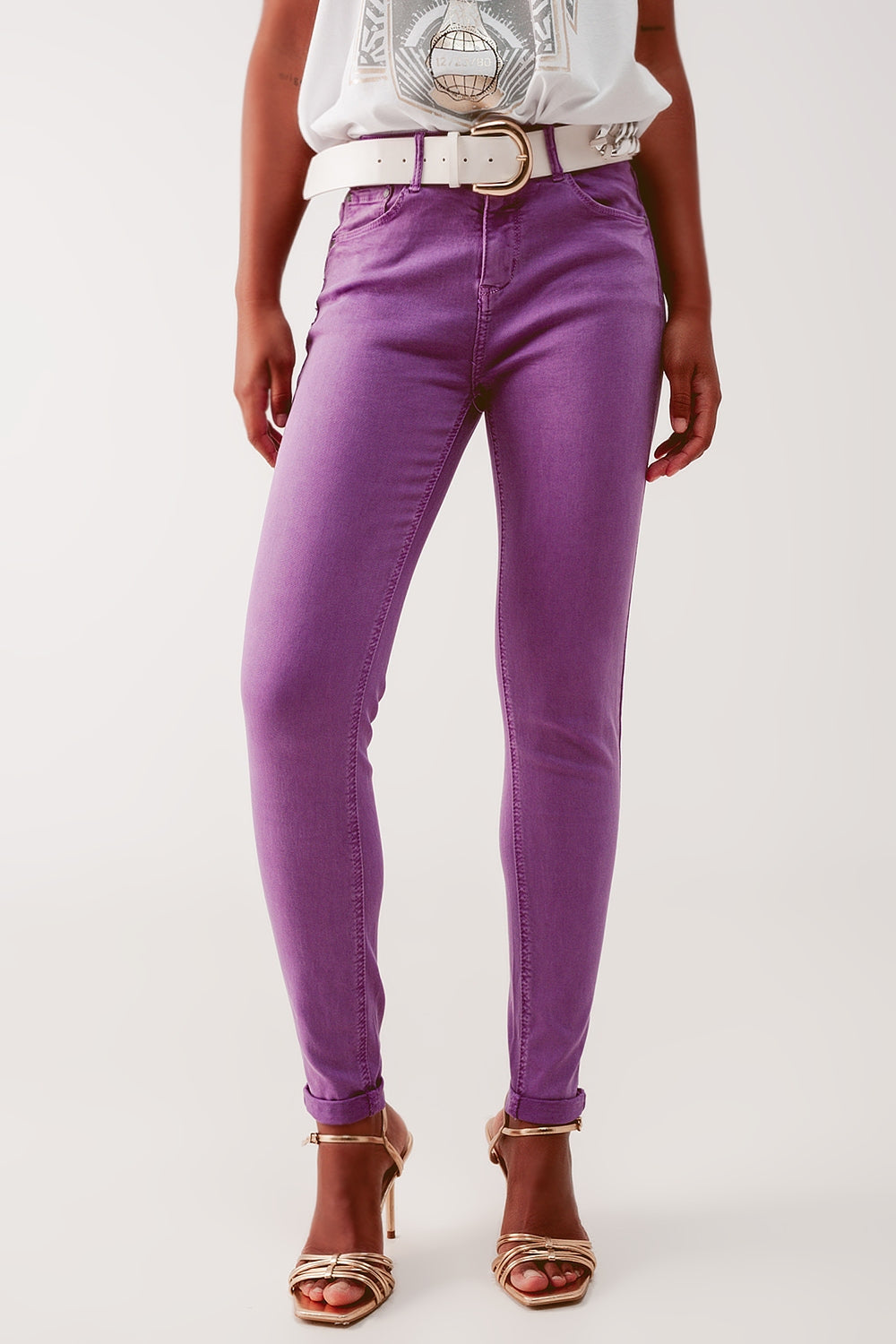 High waisted skinny jeans in purple Szua Store