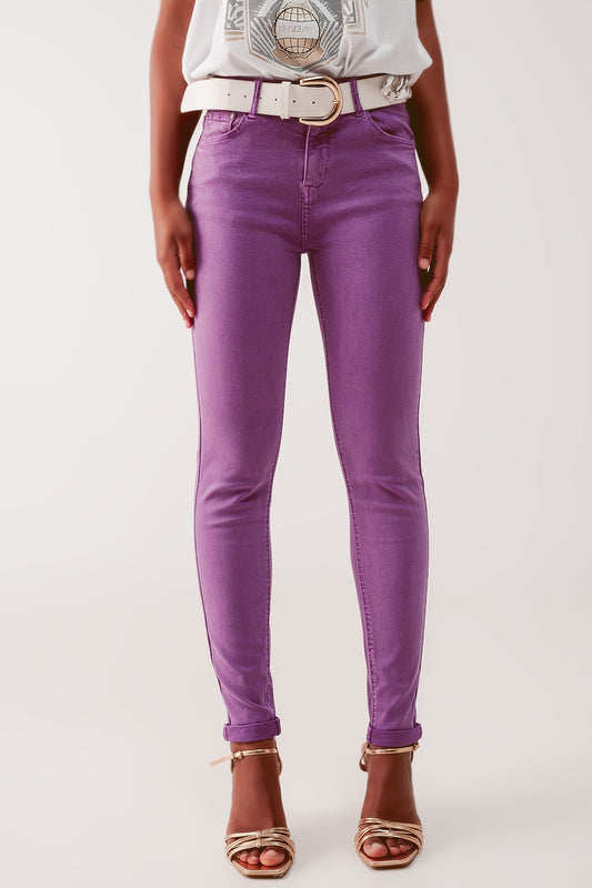 High waisted skinny jeans in purple Szua Store