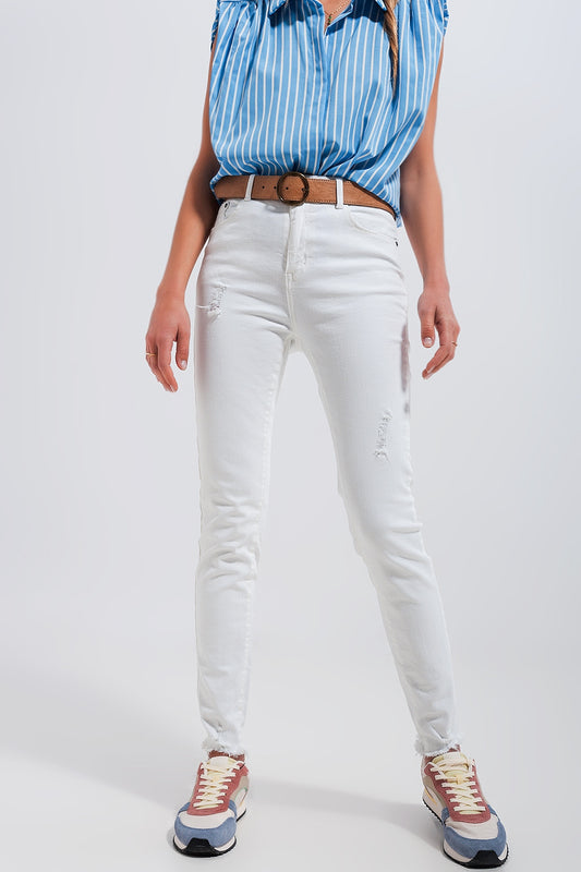 High waisted skinny jeans in white Szua Store