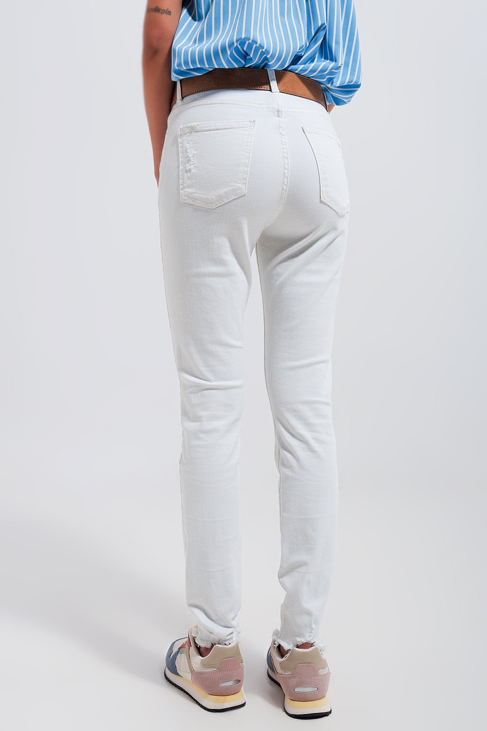 High waisted skinny jeans in white Szua Store