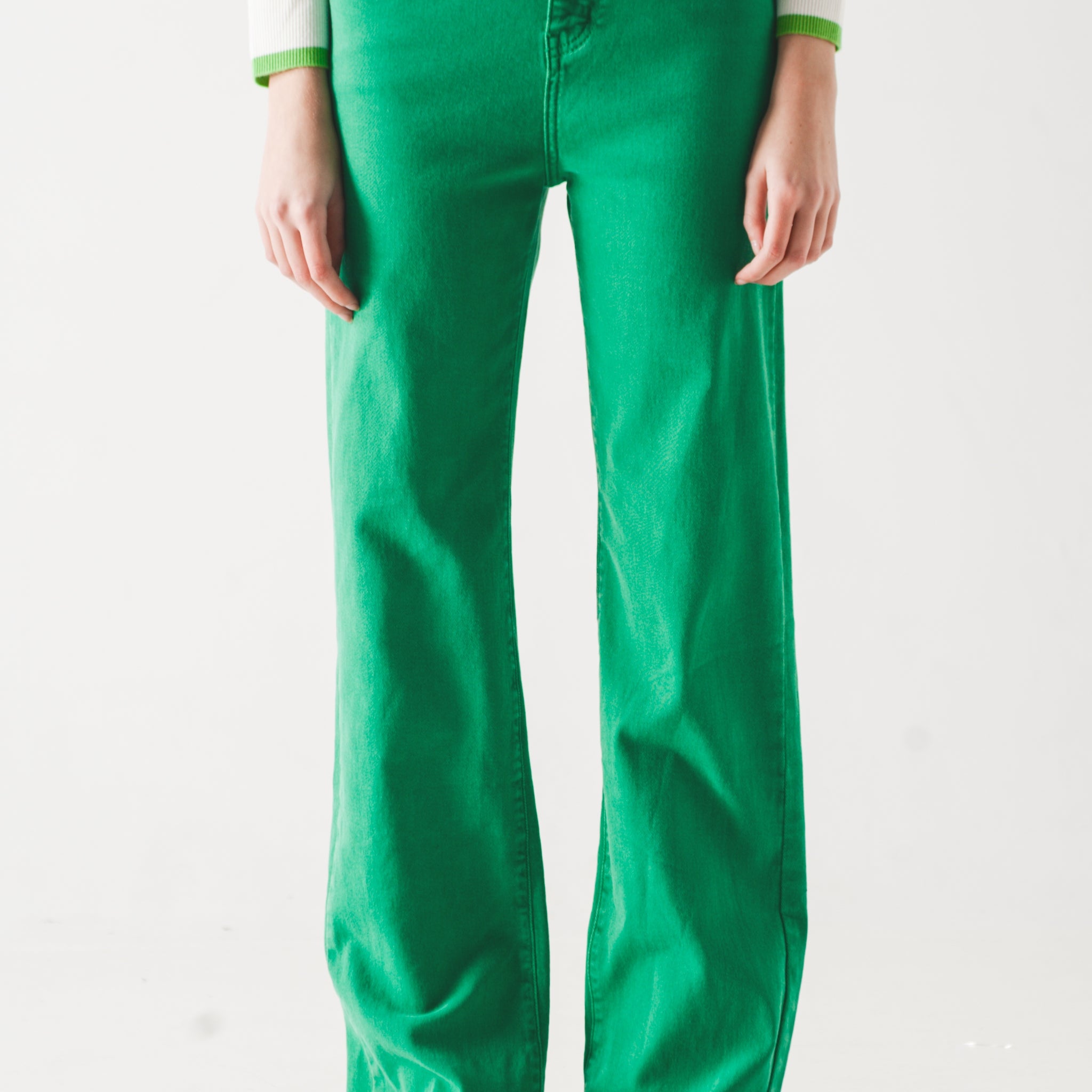 Q2 High waisted slouchy mom jeans in green