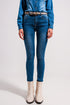 High waisted stretch skinny jeans in mid wash blue Szua Store