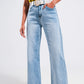 High wide leg jeans in light wash Szua Store