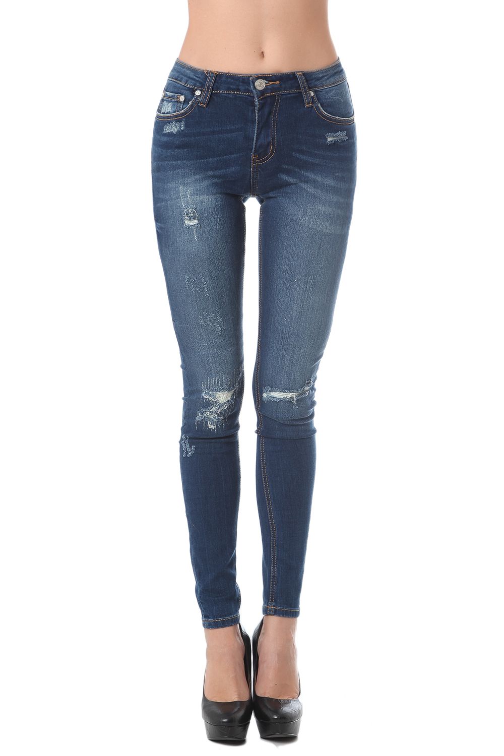 Highwaist skinny jean with distressed detailing Szua Store