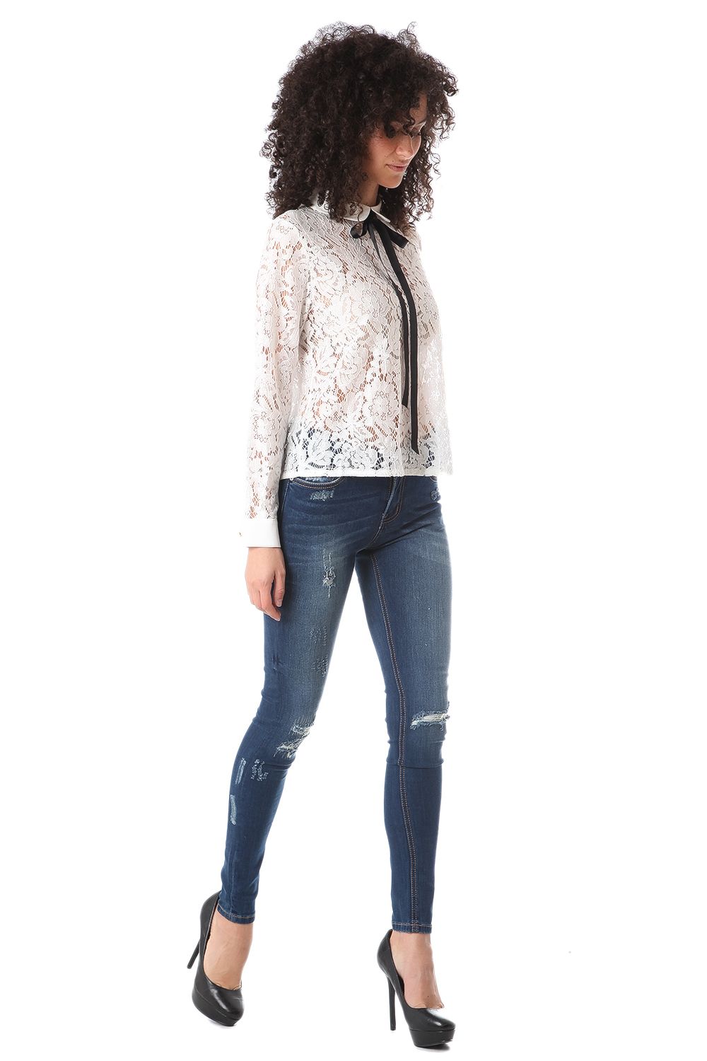 Highwaist skinny jean with distressed detailing Szua Store