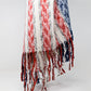 Bufanda americana estilo pata de gallo en blanco rojo y azul