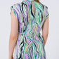 Jumpsuit With Smoking Collard in Multicolored Abstract Print - Szua Store