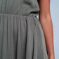 Khaki dress with crotchet trim - Szua Store