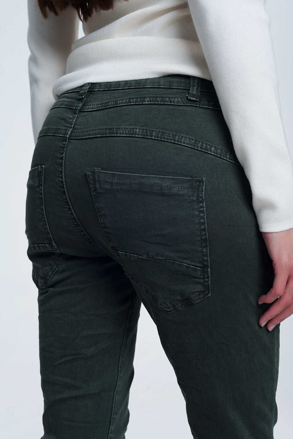 Khaki jeans with button closure Szua Store