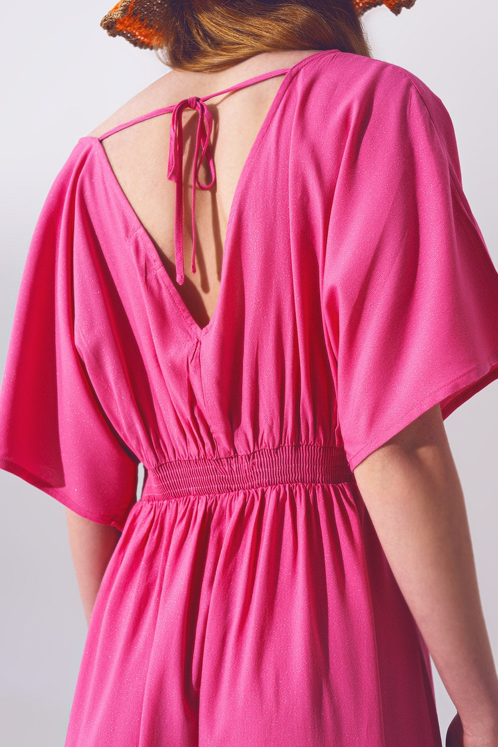 Kimono Sleeve Maxi Dress in Pink - Szua Store