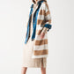 Knit stripe maxi cardi in beige Szua Store