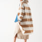 Knit stripe maxi cardi in beige Szua Store