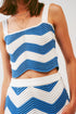 Knitted Bandeau top in white and blue - Szua Store