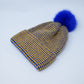 Knitted Beanie With Pom Pom in Blue and Yellow - Szua Store