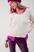 Knitted chenille jumper in cream Szua Store