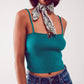 Knitted clean ribbed tank top in green Szua Store