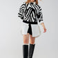 Knitted jumper in black zebra print Szua Store