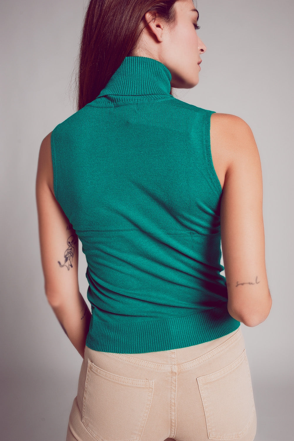 Knitted tank jumper in green Szua Store