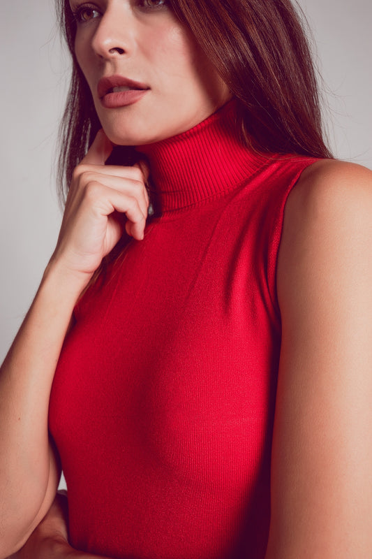 Knitted tank jumper in red Szua Store