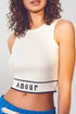 Q2 Knitted Tank Top with Amour Text in White