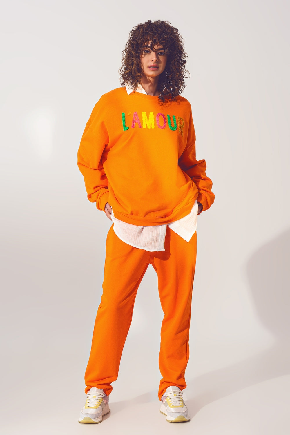 L'amour Text Sweater in Orange - Szua Store