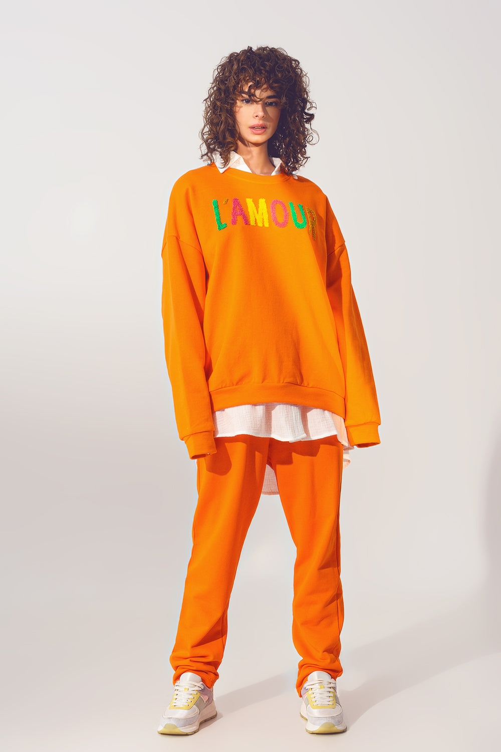 L'amour Text Sweater in Orange - Szua Store