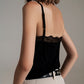 Lace detail cami top in black - Szua Store