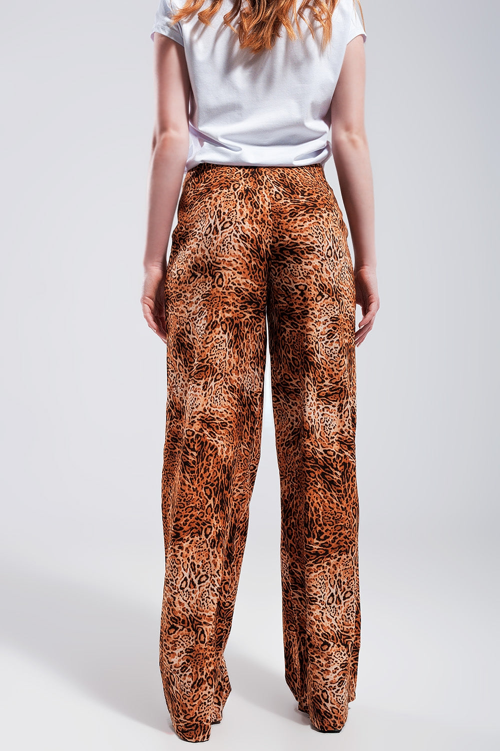 Leopard print wide leg pants in Brown Szua Store
