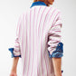 Lightweight knit cardi in pink stripe - Szua Store