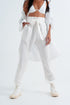 Lightweight Pants with tie waist in white Szua Store