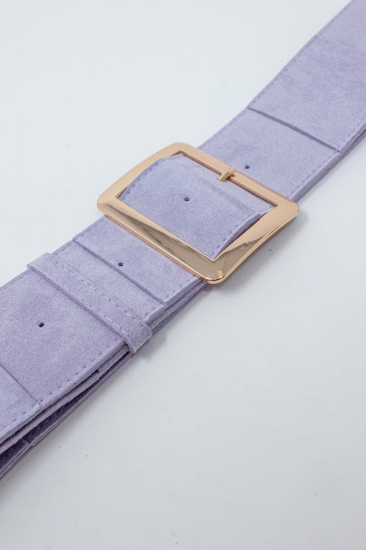 Lilac suede belt with square buckle Szua Store