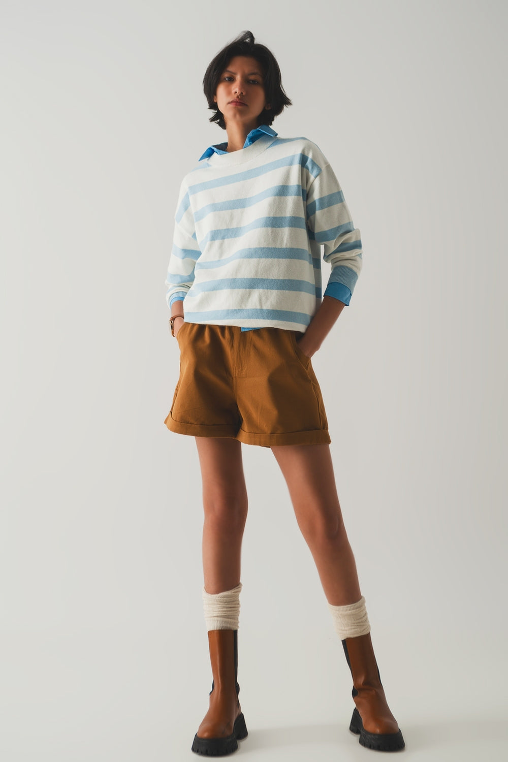 Long blue striped sweater - Szua Store