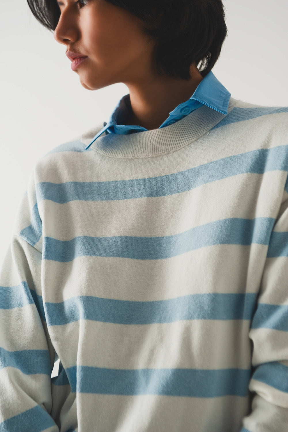 Long blue striped sweater - Szua Store