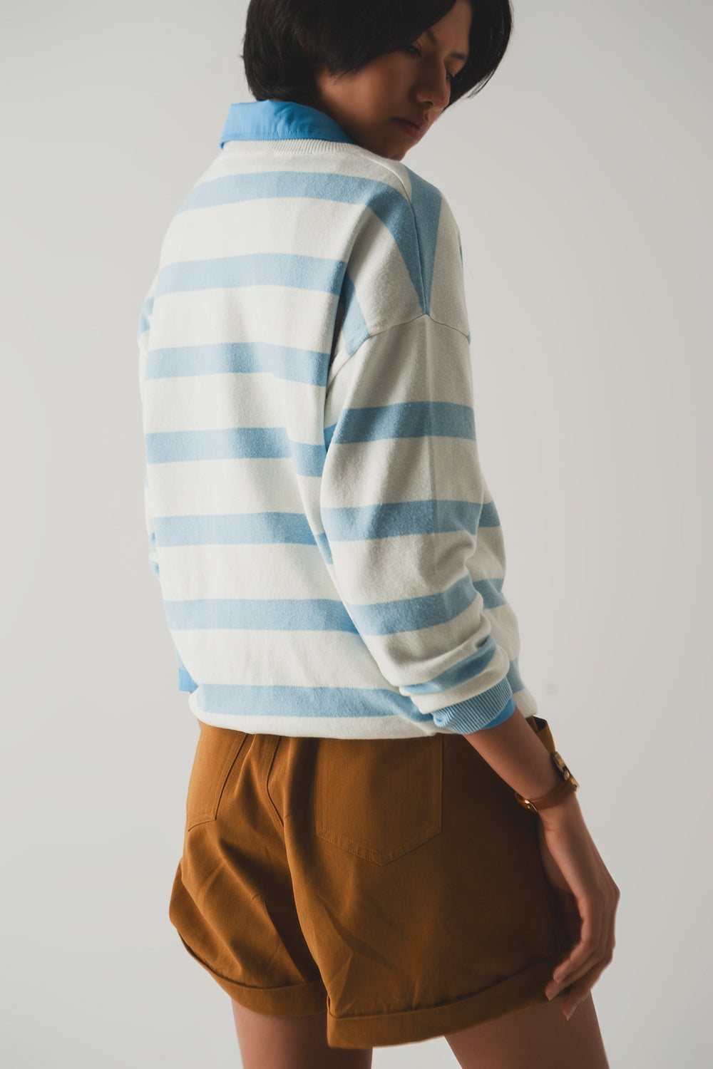 Long blue striped sweater - Szua Store