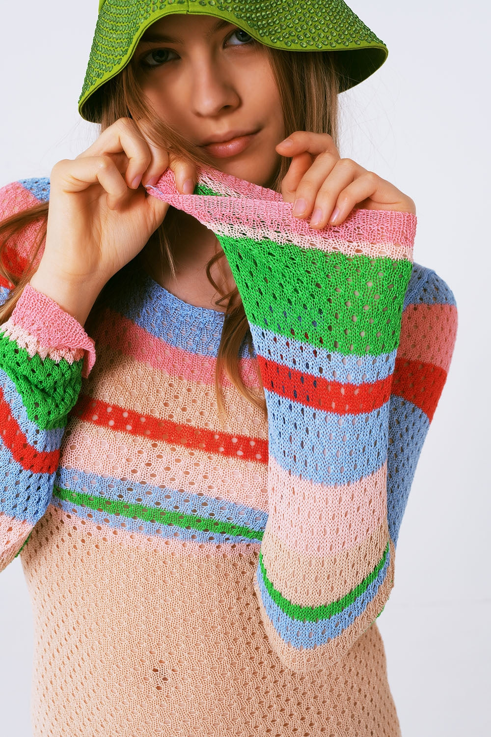 Long sleeve crochet knitted maxi dress - Szua Store