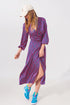 Q2 Long Sleeve Maxi Wrap Dress in Geo Print