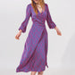 Long Sleeve Maxi Wrap Dress in Geo Print - Szua Store