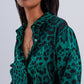 Long sleeve soft shirt in green animal print Szua Store
