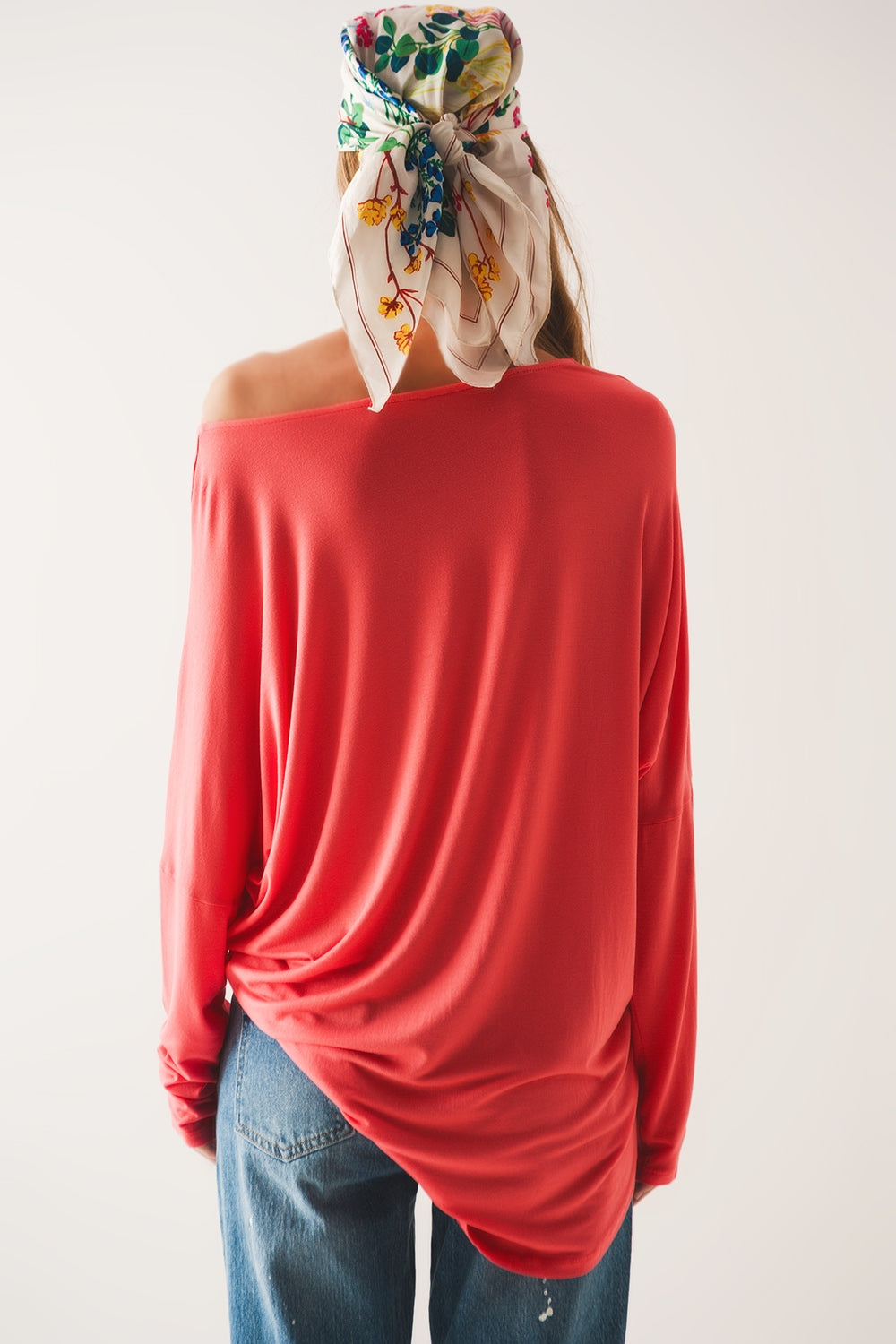 Long sleeve t shirt in orange modal - Szua Store