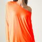 Q2 Long sleeve top in hot orange modal