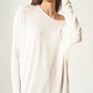 Q2 Long sleeve top in modal cream color