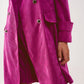 Longline blazer with vintage buttons in fuchsia cord Szua Store