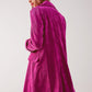 Longline blazer with vintage buttons in fuchsia cord Szua Store