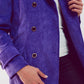 Longline blazer with vintage buttons in purple cord Szua Store