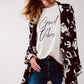 Longline printed blazer in black Szua Store