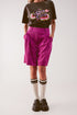 Longline short in fuchsia cord Szua Store