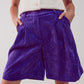 Longline short in purple cord Szua Store