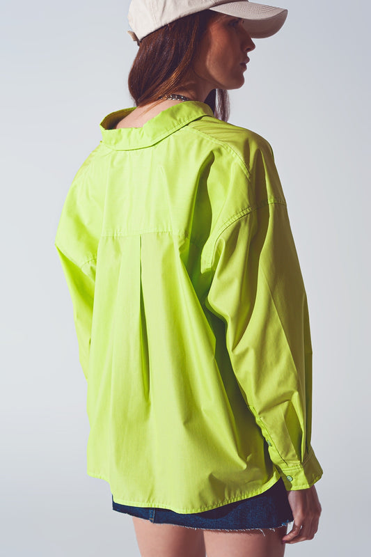 Loose Fit Blouse in Lime Green - Szua Store