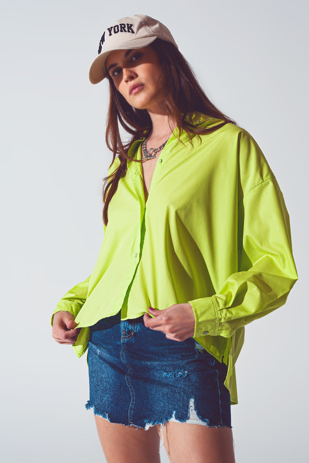 Loose Fit Blouse in Lime Green - Szua Store